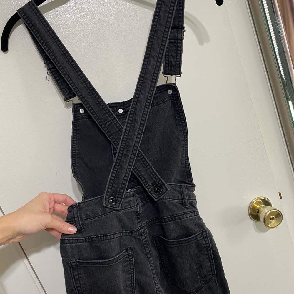 Black Denim Overalls